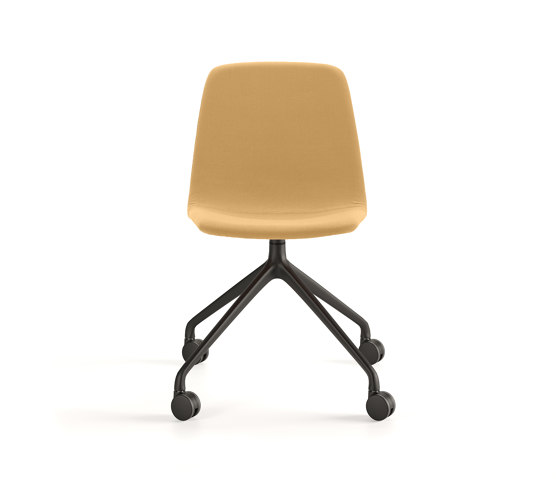 Maarten chair - pyramid swivel base with casters & smooth upholstery | Sedie | viccarbe