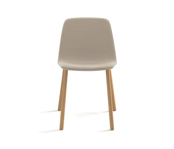 Silla Maarten - base de cuatro patas de madera y asiento tapizado liso | Sillas | viccarbe