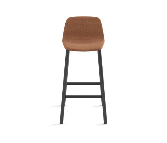 Maarten stool - four wooden legs base counter height & smooth upholstery | Bar stools | viccarbe