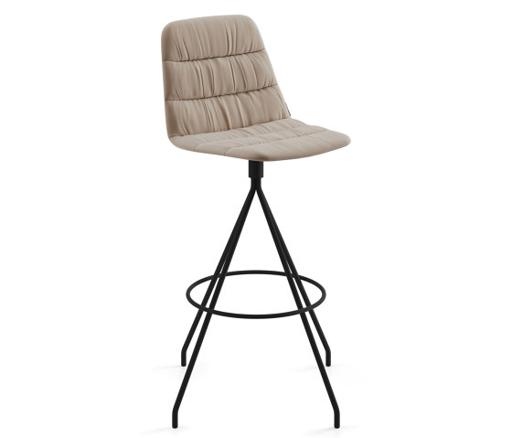 Maarten stool - swivel base bar height & soft upholstered high backrest | Bar stools | viccarbe