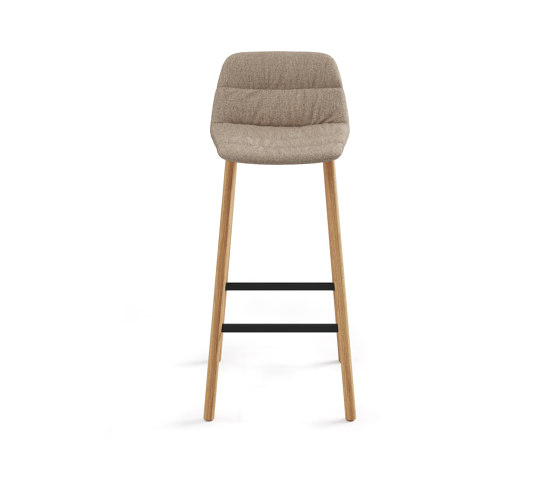 Maarten stool - four wooden legs base bar height & soft upholstery | Tabourets de bar | viccarbe