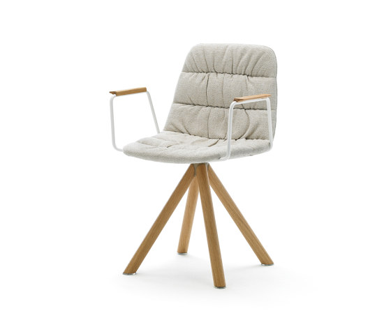 Maarten chair - wooden swivel base & soft upholstery | Chaises | viccarbe