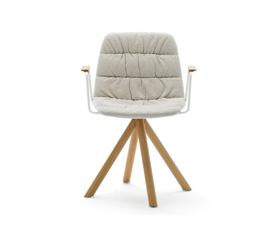 Maarten chair - wooden swivel base & soft upholstery | Chaises | viccarbe