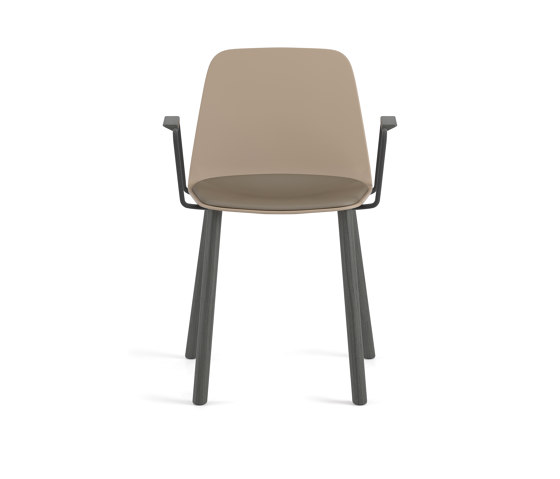 Maarten Plastic chair - four wooden legs base with cushion | Stühle | viccarbe