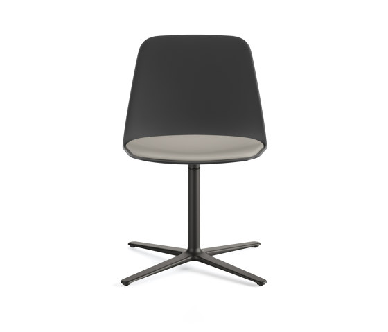 Maarten Plastic chair - flat swivel base with cushion | Chairs | viccarbe