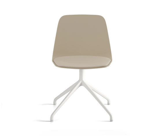 Maarten Plastic chair - pyramid swivel base with cushion | Chairs | viccarbe