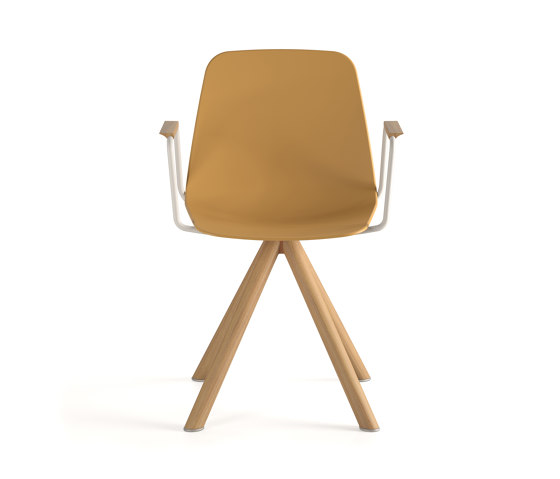 Maarten Plastic chair - wooden swivel base | Chairs | viccarbe