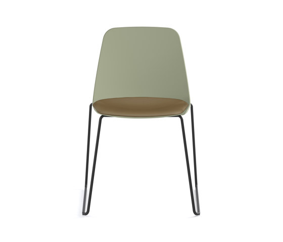 Maarten Plastic chair - sled base with cushion | Stühle | viccarbe