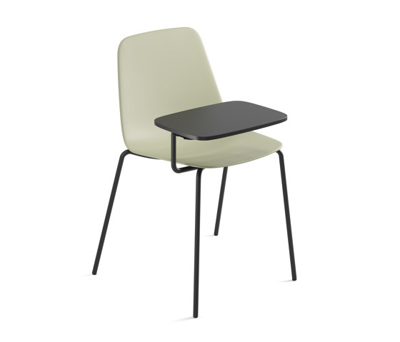 Maarten Plastic chair - 4 metal legs base with writing tablet | Chaises | viccarbe