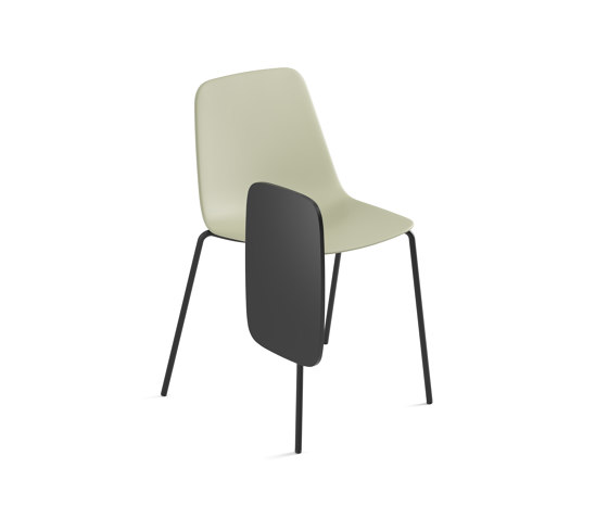 Maarten Plastic chair - 4 metal legs base with writing tablet | Chaises | viccarbe