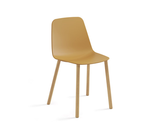 Silla Maarten Plastic - base de cuatro patas de madera | Sillas | viccarbe