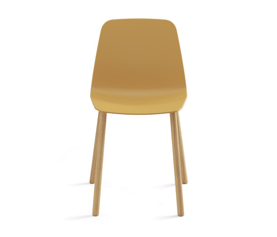 Maarten Plastic chair - four wooden legs base | Chairs | viccarbe