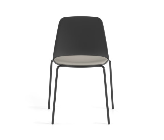 Maarten Plastic chair - 4 metal legs base with cushion | Stühle | viccarbe