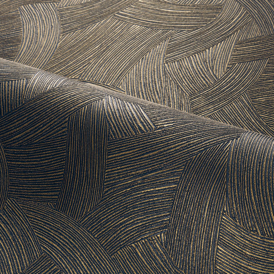 BERENICE MARINE/DORÉ | Wall coverings / wallpapers | Casamance