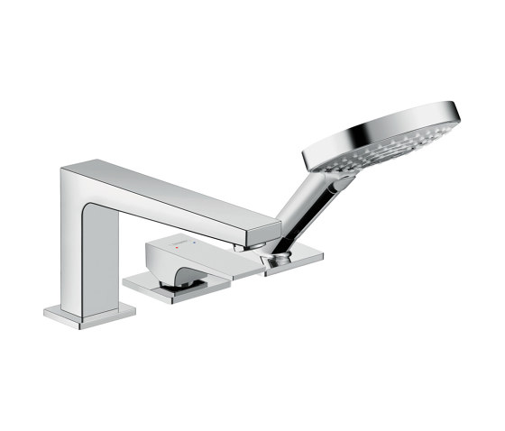 hansgrohe Metropol 3-hole rim mounted single lever bath mixer with lever handle for Secuflex | Wash basin taps | Hansgrohe