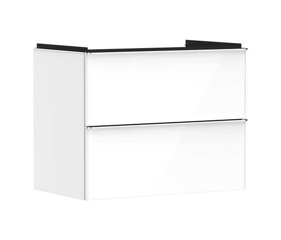 hansgrohe Xelu Q Vanity unit High Gloss White 780/475 with 2 drawers for wash basin | Vanity units | Hansgrohe