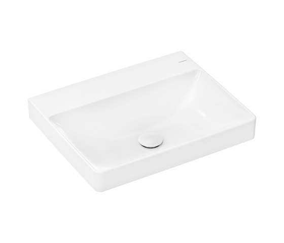 hansgrohe Xelu Q Countertop basin ground 600/480 without tap hole and overflow, SmartClean | Wash basins | Hansgrohe