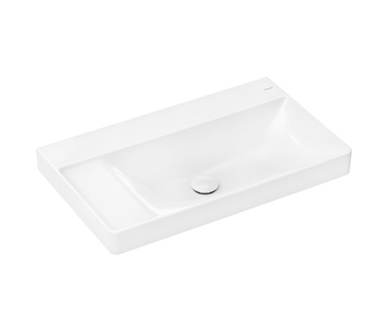 Xelu Q Lavabo con repisa a la izquierda 800/480, sin orificio para grifo ni rebosadero, SmartClean | Lavabos | Hansgrohe