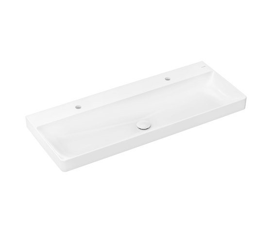 Xelu Q Lavabo 1200/480 con 2 fori per rubinetteria senza troppopieno, SmartClean | Lavabi | Hansgrohe