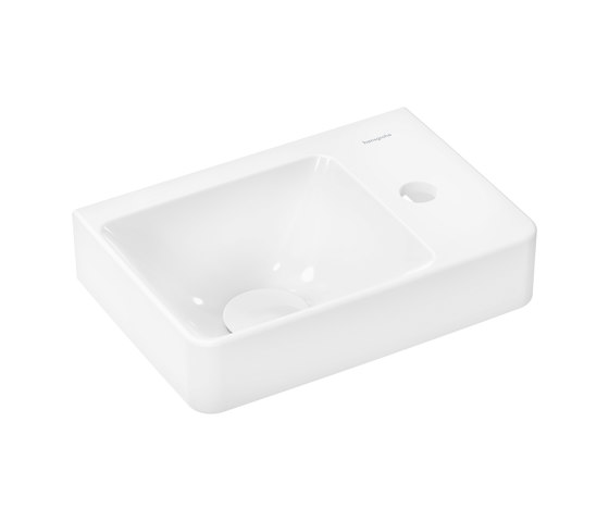 hansgrohe Xelu Q Handrinse basin with shelf right 360/250 with tap hole without overflow, SmartClean | Wash basins | Hansgrohe