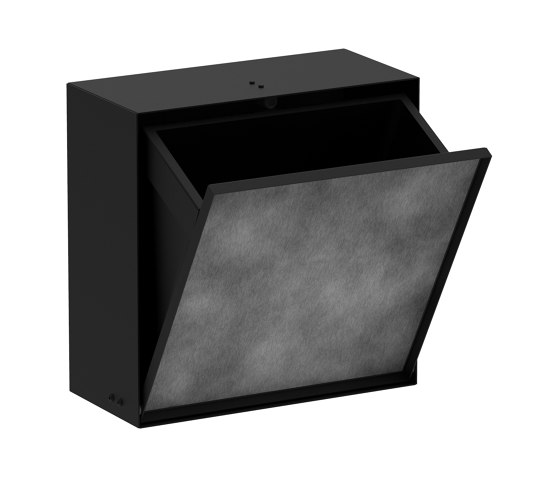 hansgrohe XtraStoris Rock Recessed trash bin with tileable door 300/300/140 | Bath waste bins | Hansgrohe