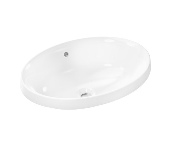 Xuniva D Lavabo semiencastrado 550/400 sin orificio para grifo con rebosadero, SmartClean | Lavabos | Hansgrohe