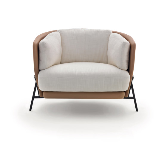 Cradle Fauteuil - Revêtement intèrieur tissu - extèrieur cuir | Fauteuils | ARFLEX