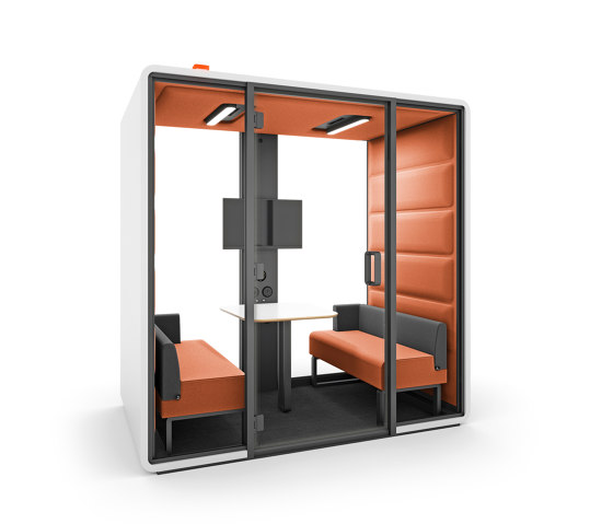 HushFree.Access.M | Orange | Box de bureau | Hushoffice