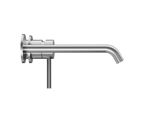 Radius | Satin Wall Mounted Manual Tap | Wash basin taps | The Splash Lab