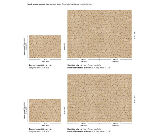 Cordes sensibles x Véronique de Soultrait | Réhaussé d'un fil d'or | VP 993 10 | Carta parati / tappezzeria | Elitis