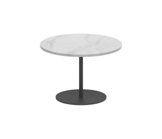 Butler side table 40cm round coated stainless steel & ceramic top | Tavolini alti | Royal Botania