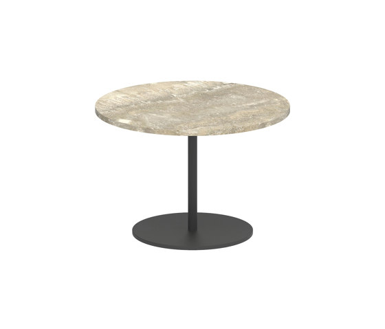 Butler side table 40cm round coated stainless steel & ceramic top | Side tables | Royal Botania