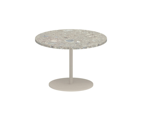 Butler side table 40cm round coated stainless steel & ceramic top | Side tables | Royal Botania