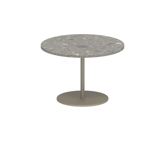 Butler side table 40cm round coated stainless steel & ceramic top | Tavolini alti | Royal Botania