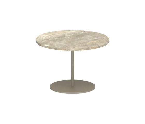 Butler side table 40cm round coated stainless steel & ceramic top | Tavolini alti | Royal Botania