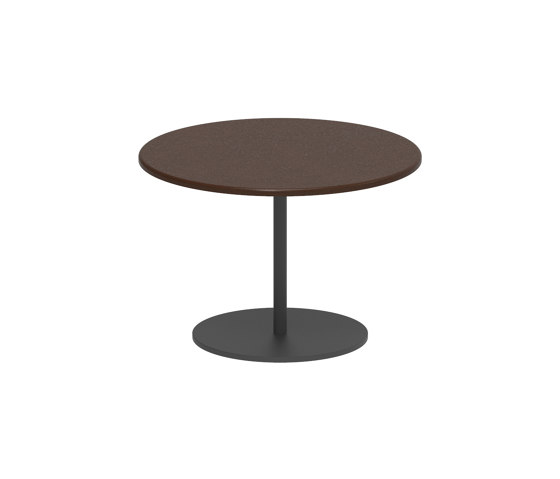 Butler side table 40cm round coated stainless steel & enameled lava stone top | Tavolini alti | Royal Botania