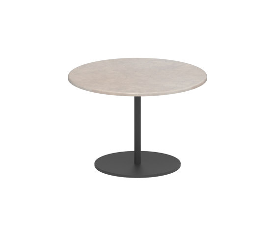 Butler side table 40cm round coated stainless steel & enameled lava stone top | Side tables | Royal Botania