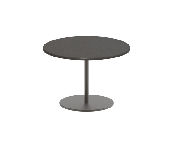 Butler side table 40cm round coated stainless steel & enameled lava stone top | Tavolini alti | Royal Botania