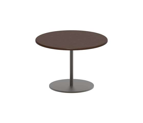 Butler side table 40cm round coated stainless steel & enameled lava stone top | Tavolini alti | Royal Botania