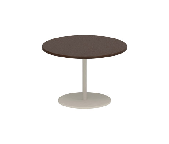 Butler side table 40cm round coated stainless steel & enameled lava stone top | Tavolini alti | Royal Botania