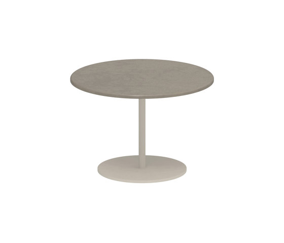 Butler side table 40cm round coated stainless steel & enameled lava stone top | Tavolini alti | Royal Botania