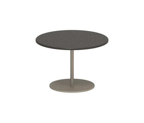 Butler side table 40cm round coated stainless steel & enameled lava stone top | Tavolini alti | Royal Botania