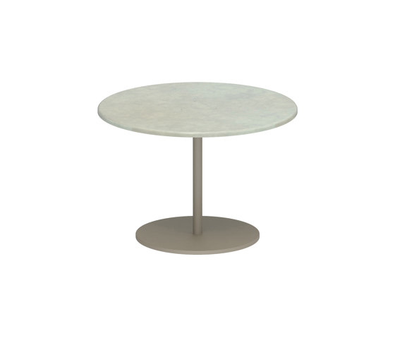 Butler side table 40cm round coated stainless steel & enameled lava stone top | Tavolini alti | Royal Botania