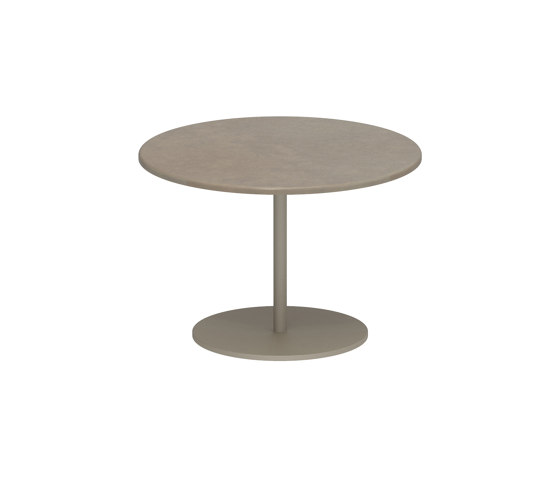 Butler side table 40cm round coated stainless steel & enameled lava stone top | Tavolini alti | Royal Botania