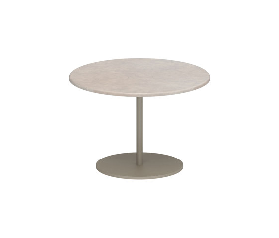 Butler side table 40cm round coated stainless steel & enameled lava stone top | Side tables | Royal Botania