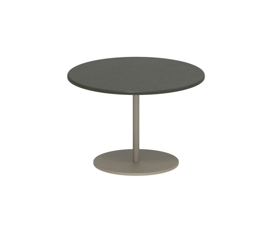 Butler side table 40cm round coated stainless steel & enameled lava stone top | Tavolini alti | Royal Botania