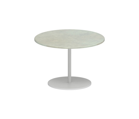 Butler side table 40cm round coated stainless steel & enameled lava stone top | Tavolini alti | Royal Botania