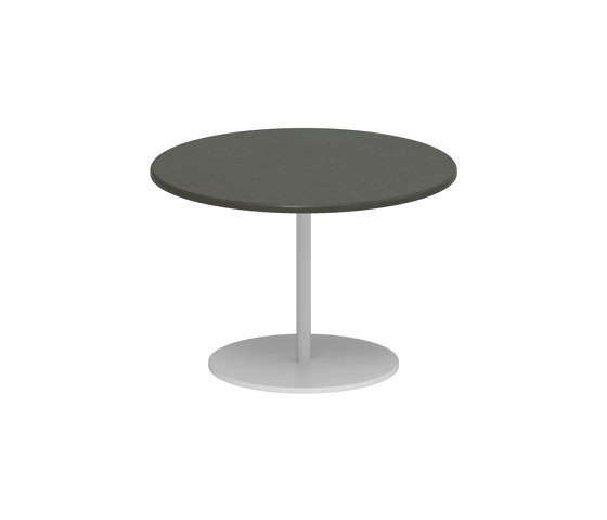 Butler side table 40cm round coated stainless steel & enameled lava stone top | Side tables | Royal Botania