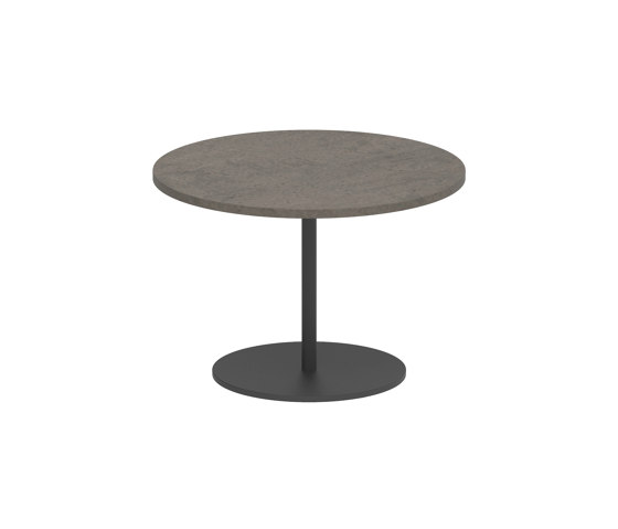 Butler side table 40cm round coated stainless steel & teak top | Tavolini alti | Royal Botania