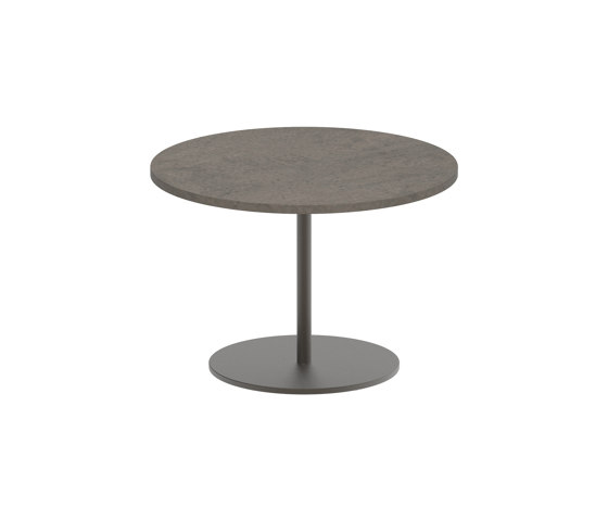 Butler side table 40cm round coated stainless steel & teak top | Side tables | Royal Botania